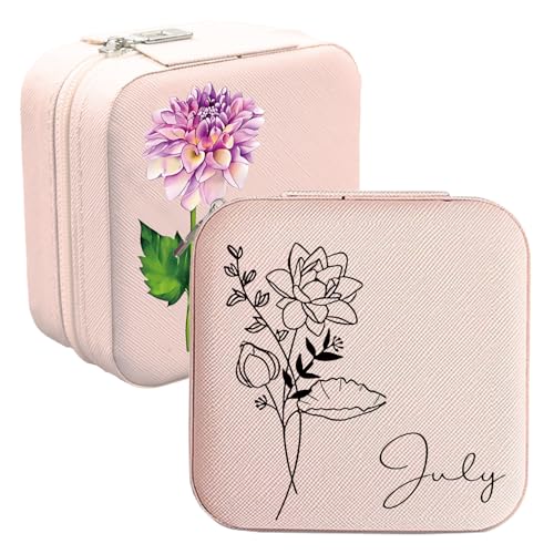toyofmine Personalisierte Schmuckschatulle, Reise Schmuckkästchen,Personalisierte Schmuckkästchen mit Namen, Geschenk für Freundin, Mama, Freundin, Geburtstag, Hochzeitstag