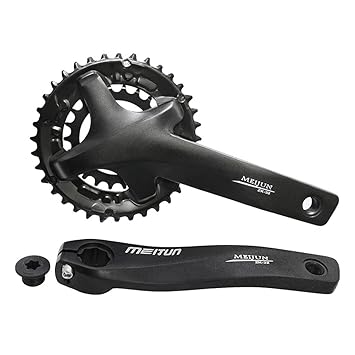 Haibing Mountain Bike Hollow Integrated Crankset Road Outdoor Bicycle 36T 22T Crank Variable Speed Chainwheel Bicycle Accessories Bike Crankset Tooth Plate