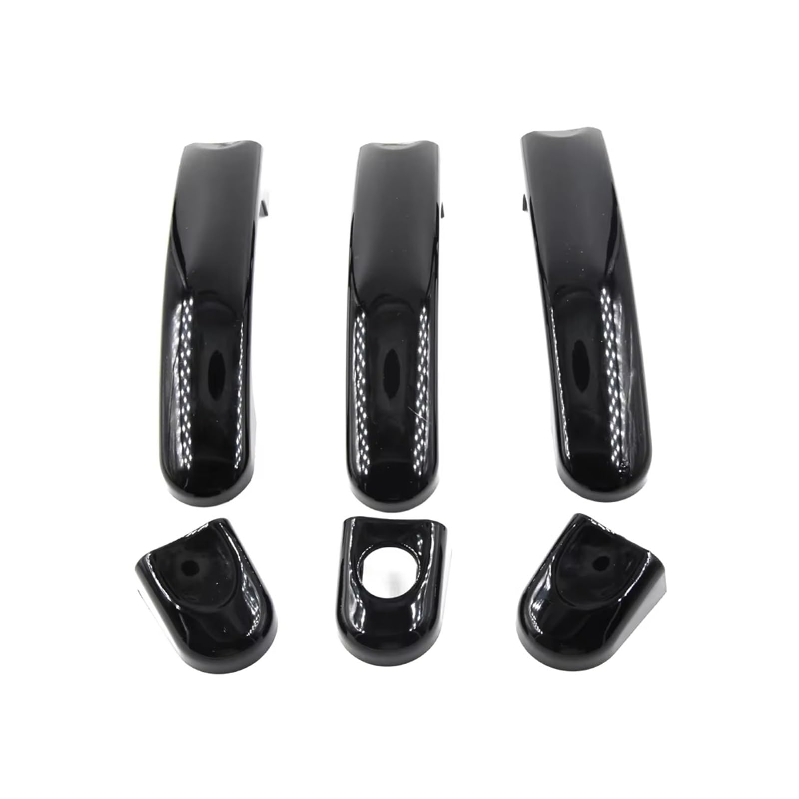 DBCKLS Vehicle Exterior Outer Door Handle for VW for Transporter for T5 for T6 for Caravelle for Caddy Outside Exterior Door Handle Carbon Fiber Gloss Black 1 Set(Gloss Black)