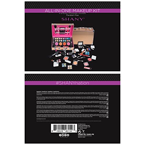 SHANY-Carry-All-Makeup-Train-Case-with-Pro-Makeup-Set-Makeup-Brushes-Lipsticks-Eye-Shadows-Blushes-Powders-and-more-Reusable-Makeup-Storage-Organizer-Premium-Gift-Packaging-Rose-Gold