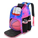 MATEIN Basketball Bag, Sturdy Soccer Bag with Ball Holder & Shoe Compartment, Large Basketball Backpack for Training Equipment, Water Resistant Sports Ball Backpack Fits Volleyball Football, Colorful