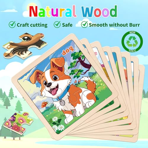 kepovin Ap1000 Puzzle de Madera Animales para Niños 9 Piezas Juego de 8 Sets miniatura 2