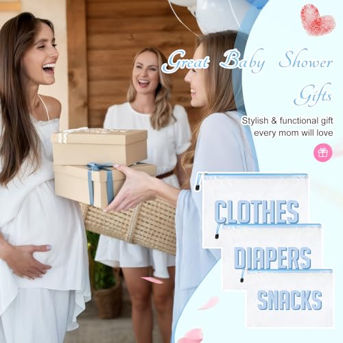 Image of 3pcs Hospital Bag Organizing Pouches for Labor and Delivery, Maternity Essentials Diaper Bag Organizer for Mom Travel - Blue /White