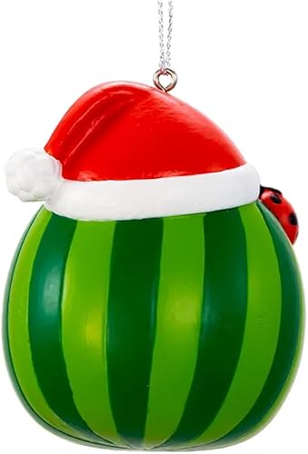 Miniatura 4 de Cocomelon - Adorno de Navidad con licencia oficial de sandía, sombrero de Papá Noel, decoración para árbol de Navidad con nombre personalizado