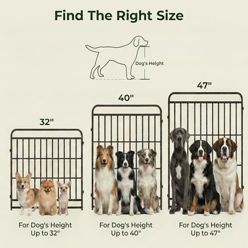 Image of Dog Fence Outdoor for Yard 12 Panels 47'' Rustproof Metal Dog Playpen