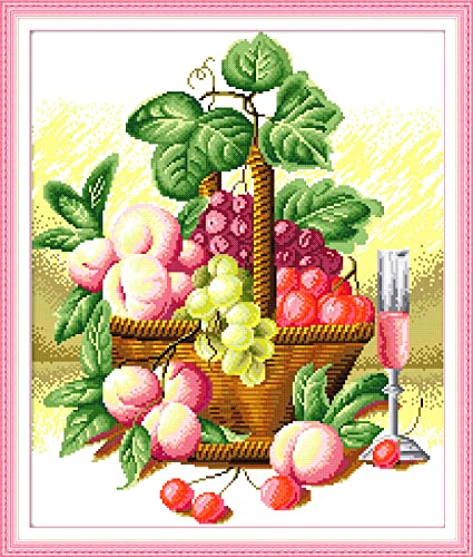 Broderie Point de Croix Panier de Fruits Décoration Salon Kit 11CT DIY