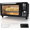 Nuwave Bravo Pro Convection Air Fryer Toaster Oven Combo, 2025 New and Improved, 10-in-1, 50-450F Temp Controls, Quick & Even Crisp Technology, 21Qt Capacity, Black, PFAS Free