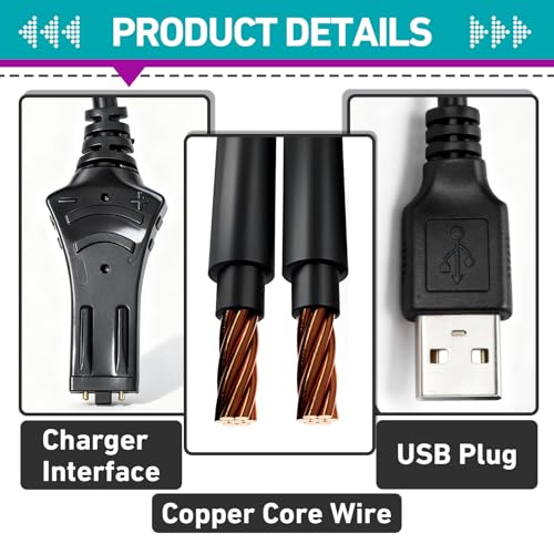 Joworthy 2 Pcs 1866460 Charging Cable Compatible with Minn Kota i-Pilot Remote, Including Bluetooth-Enabled and Legacy Models, Reliable Replacement Power Cord for Quick and Safe Charging