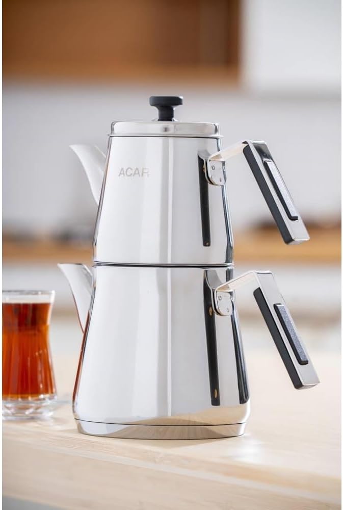 Acar Aveline Aile Boy Çelik Çaydanlık Takımı AR-08586
