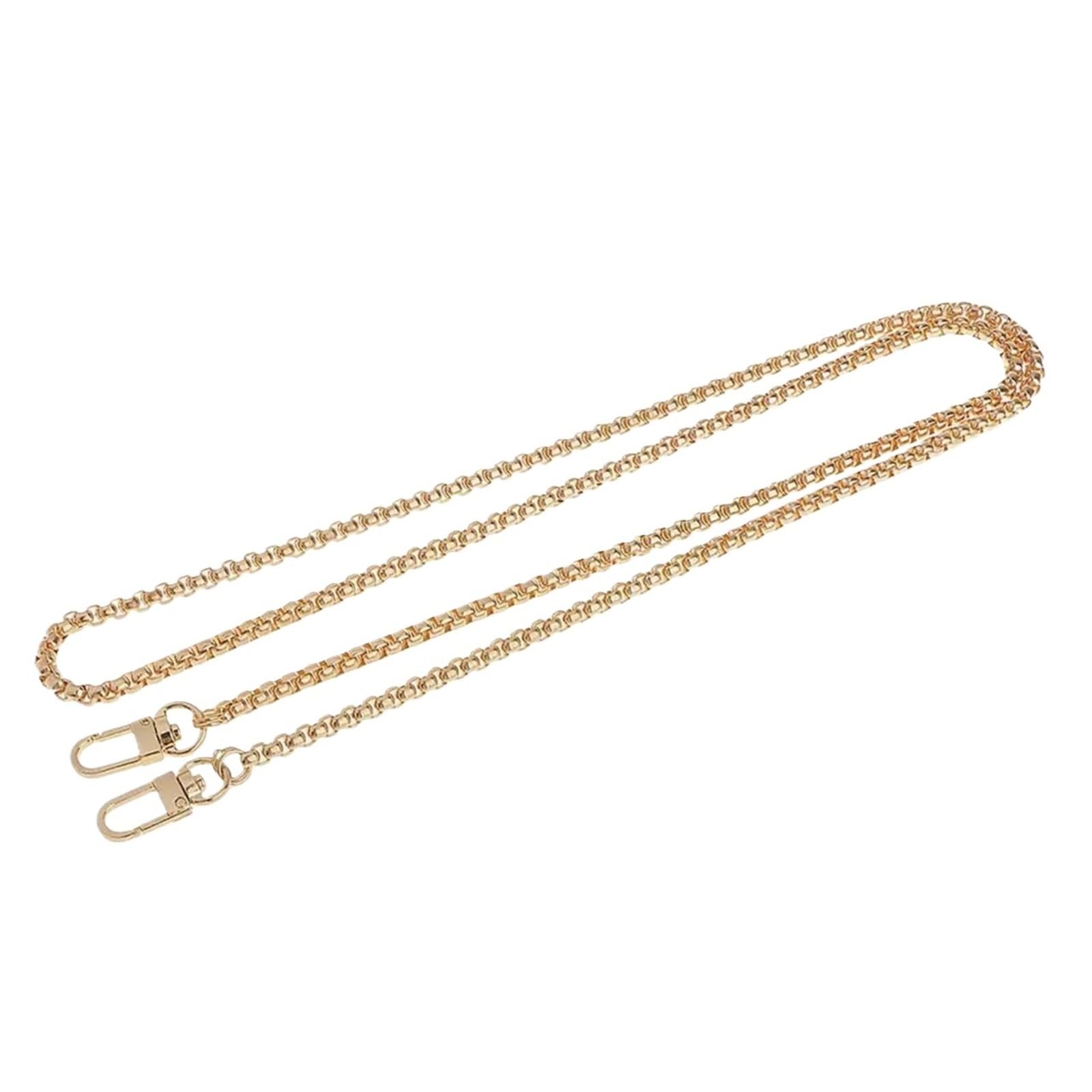 YUSUZH 2pcs 120cm Metal Cross Body Bag Chain Strap Purse Handbag Shoulder Replacement for Small Bag(Gold)