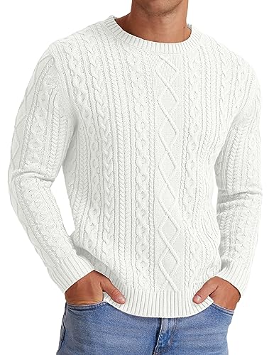 Sailwind Men's Cable Knit Sweater Casual Crewneck Long-Sleeve Fisherman Pullover2