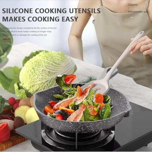 Miniatura 8 de Juego De Utensilios De Cocina De Silicona 15 Piezas Con Mango De Acero Inoxidable Resistentes Al Calor Y Antiadherentes Con Soporte Para Utensilios Aptos Para Lavavajillas Color Caqui Sin Bpa
