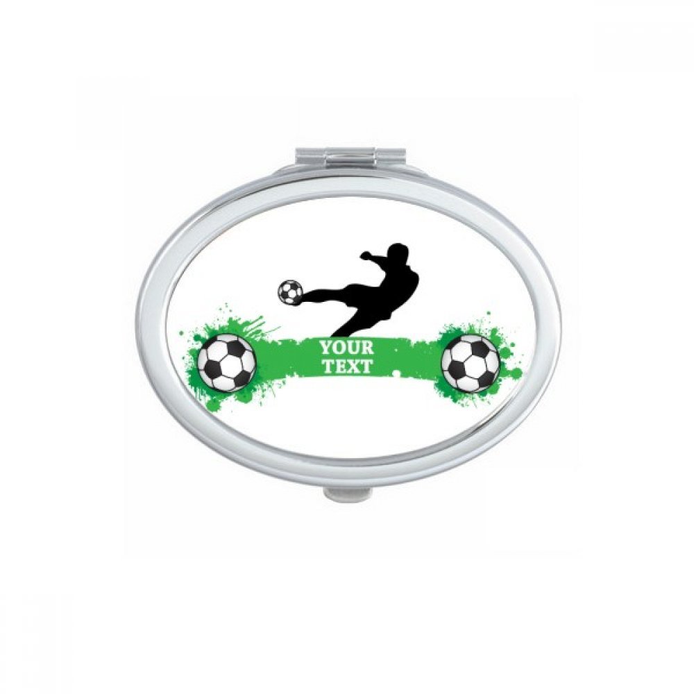 Miroir de poche de football ovale pour retouches maquillage rapides
