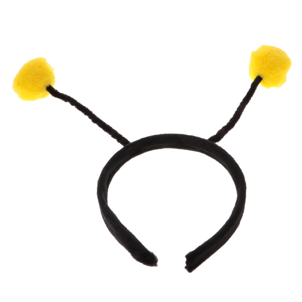 Cerceau Cheveux Antenne Insecte Bug Velours Noir - Accessoire Halloween Adulte Enfant