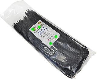 حزام رباط بلاستيك ذات مقاومة عاليه للاستعمال في الاماكن المغلقه و المفتوحة (100 قطعة ، اسود ، 30 سم ، 4.8 مم ، كود 8679 ) - من كابرمصر 2020