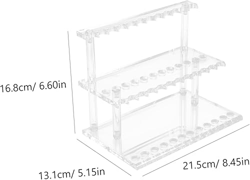 Miniatura 2 de PRETYZOOM Soporte acrílico para utensilios de 24 ranuras, organizador de papelería y utensilios de escritorio, estante de exhibición de vajilla para