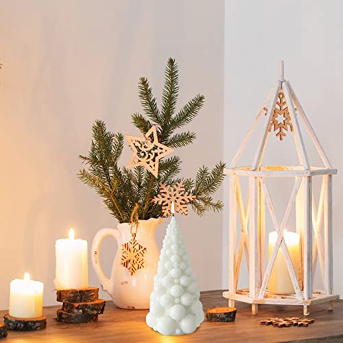 image for ZAKVOOR Bubble Christmas Tree Shape Candle Molds for Candle Making Suc