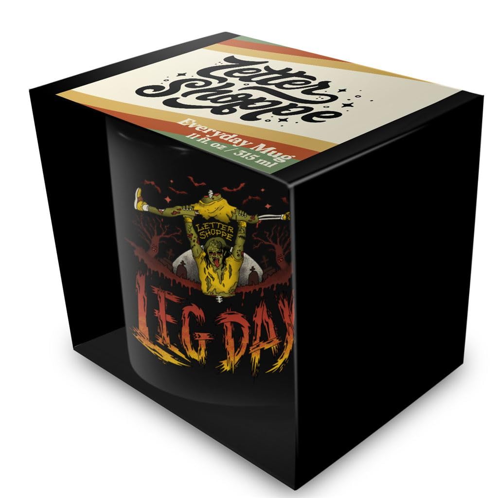 Pyramid International Letter Shoppe (Zombie Leg Day) Black 11Oz Mug - 10Oz / 315Ml Ceramic Mug - One Size