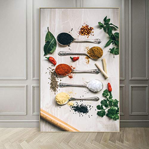Art mural moderne toile cuisine épices affiches 80x110 cm