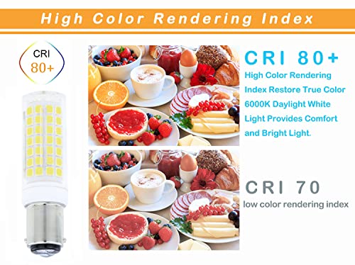 Lamsky Ba15D Led Bulbs 6W Dimmable 120V,B15 Double Contact Bayonet Base,Daylight White 6000K,60W Jd Type T3/T4 Halogen Equivalent Replaces For Pendants Ceiling Fans Sewing Machine Light(6-Pack) #TOP4