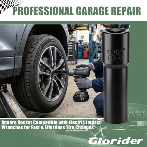 Image of 6 Spline Lug Nut Socket Set Include 1 /2 inchDrive and 13 /16 inch&3 /4 inch Hex Style for M12x1.5,M12x1.25,1 /2 inch-20 Small Six Splined Nuts, Can Install with Hand Wrench and Impact Socket Key