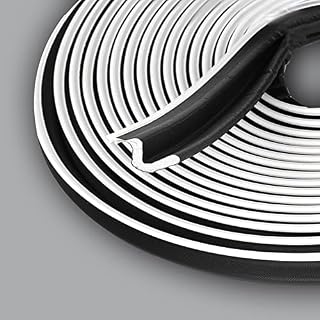 AIEX 1pcs Weather Stripping, 26 Ft PVC V-Shaped Weather Stripping Door Seal Door Soundproofing Foam Kerf Window Seal for Doors Windows (Black)
