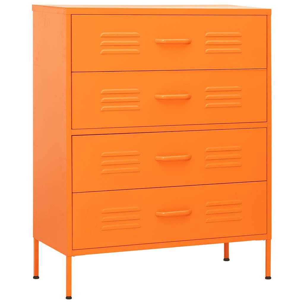 Credenza arancione, 80 x 35 x 101,5 cm, in acciaio