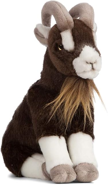 Living Nature Brown Goat, Realistic Soft Cuddly Goat Toy, Naturli Eco-Friendly Plush, 21cm