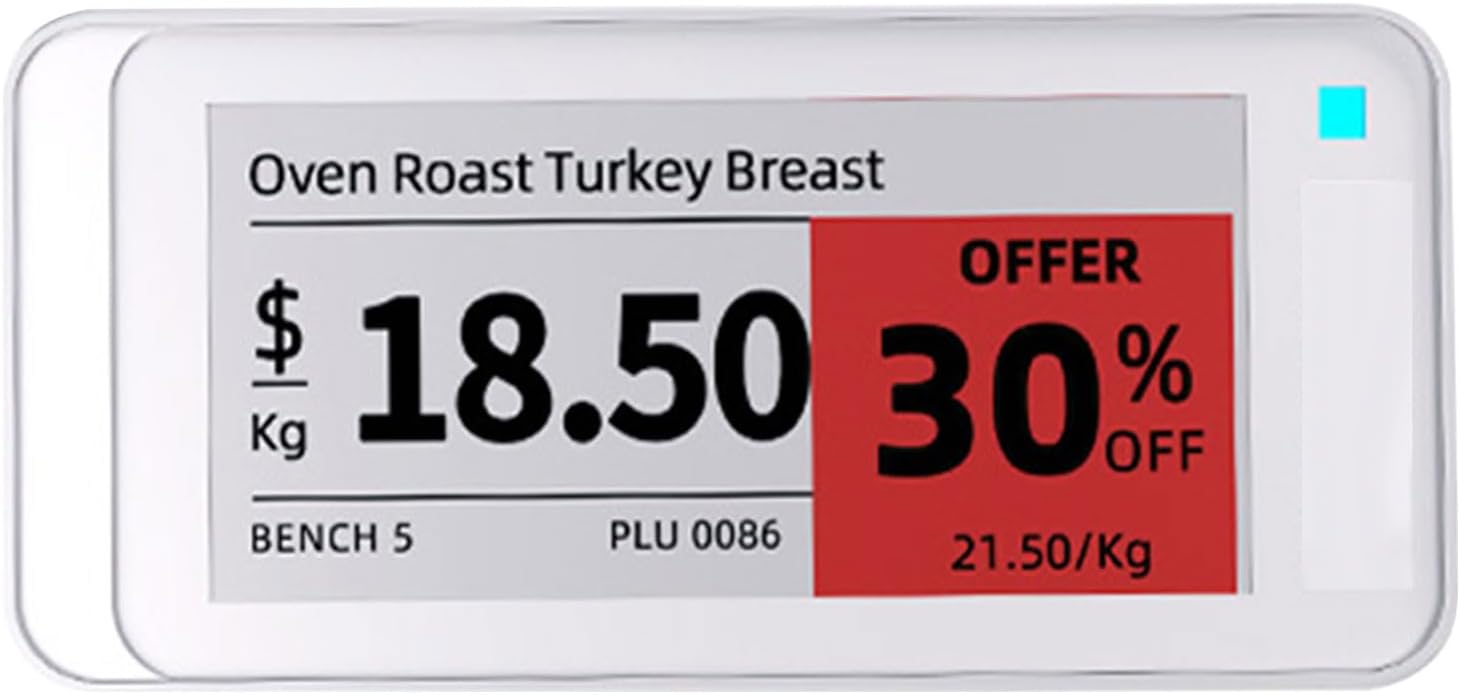 E-Paper Shelf Label Bluetooth-Compatible IP65 Low Power Retail Inventory Management Upgrade Very Low Power E Paper Shelf Label