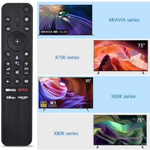 KOOMOER Substituição remota de voz para controle remoto Sony TV, Smart TVs Sony e Sony Bravia, para