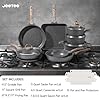 JEETEE Pots and Pans Set Non Stick 23pcs, Healthy Kitchen Cookware Sets, Induction Cooking Set W/Gray Frying Pans, Saucepans, Sauté & Griddle & Crepe Pan (PFOA, PFAS Free) #1