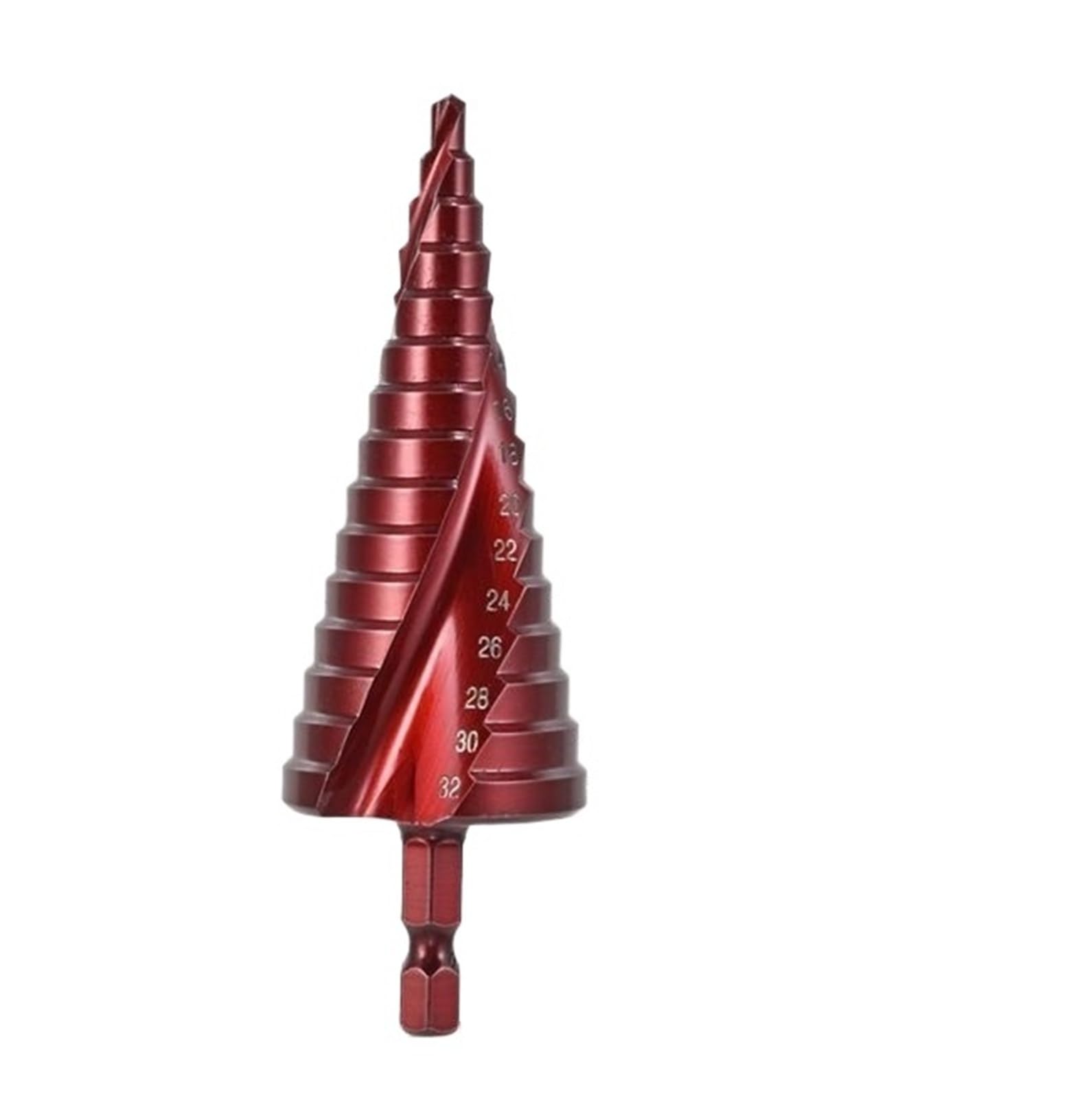 Juego de brocas escalonadas for Metal métrico cobalto titanio cono agujeros perforación espiral flauta hexagonal herramientas carpintería(BTZ4-32mm)