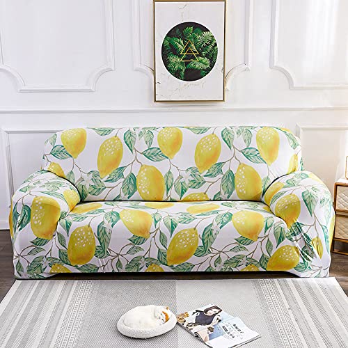 YOPOIY Ajuste fácil Funda Sofa Estiramiento Impreso Fundas para Sofa Lavable en la Lavadora Funda de Sofa con Fondo elástico para Sala de Estar Dormitorio -3-3 plazas (195-230 cm)