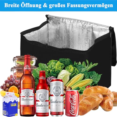 Beautyshow 40L Kühltasche Groß Einkaufstasche Faltbar Thermotasche Dauerhaft Isoliertasche Picknicktasche Gefriertasche für Einkauf/Picknick/Camping/Strand/BBQ/Outdoor/Reisen/Auto, Upgrade 3