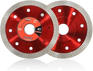 Diamond Saw Blade 115mm for Tile, 4.5 Diameter Super Thin Cutting Discs 2 Pack for Angle Grinder, Dry or Wet Clean Cut on Ceramic, Porcelain Tile, Granite and Slate