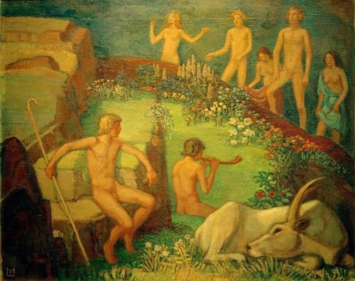 Affiche art mural moderne Ritournelle Ludwig Von Hofmann grand format toile déco bureau 60x90