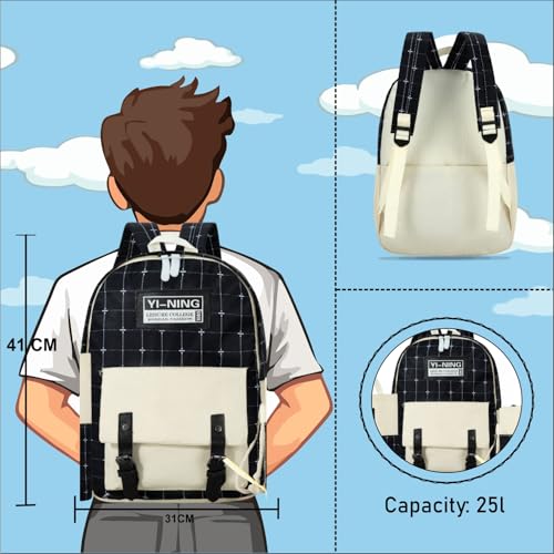 Image of Tinytot 30 Litre Japanese Korean Style School Bag Water-Resistant Laptop & Travel Backpack - Unisex Large 18 Inches Multipurpose Student Backpack for Boys & Girls, Men & Women