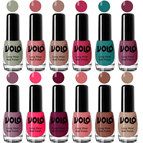 VOLO Boss of Gloss Nail Polishes Set of 12 Pcs Infinite Collection (Nude, Pink, Green, Wine, Candy, 60 ML)