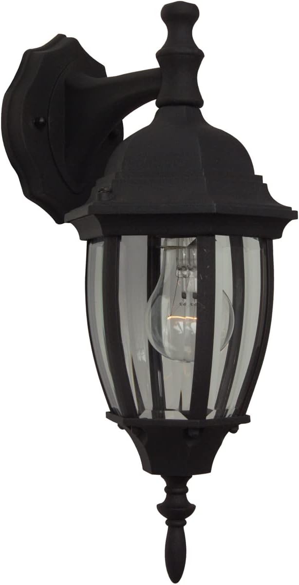 Craftmade Z284-TB Bent Glass Outdoor Wall Mount Sconce Lighting, 1-Light 100 Watt (10" W x 18" H), Textured Matte Black