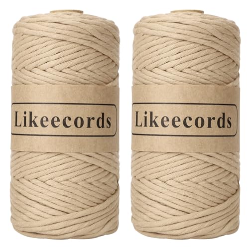 Cordon simple brin en coton doux de 4mm pour suspensions sans nœud rigide - 2