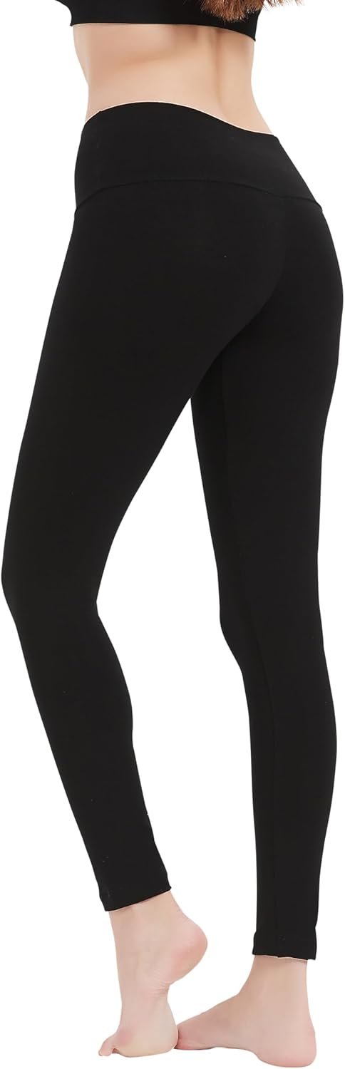 Women's Low-Rise Cotton Spandex Yoga Leggings | Full Length Athletic Pants (32"-36" Inseam) | S-5X - Image 4