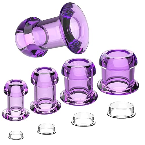 Hollow Tunnel Butt Plug with Matched Stopper Anal Plug Thread Butt Plug Sex Toys 4PCS Butt Plugs Training Set for Beginners Advanced Users Adult Sex Toy