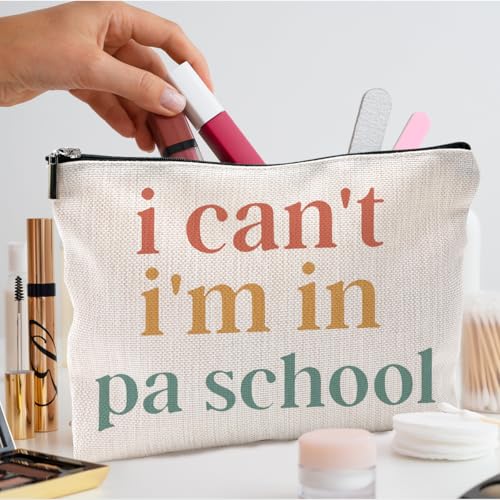 Physician Assistant Gifts for Women, Physician Assistant Makeup Bag, Physician Assistant PA Week Gifts, Medical Assistant Gifts, I Can't I'm in PA School Funny Cosmetic Bag Toiletry Bag2