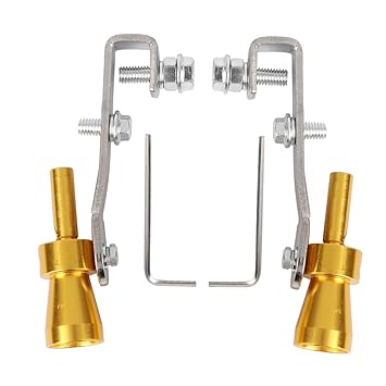 Adium 2pcs Fake Turbo Sound Car Maker Exhaust Sound Simulator Golden Fake Whistle Imitator Sounder Turbine Booster Sound Simulator for Cars Blow-Off Simulator