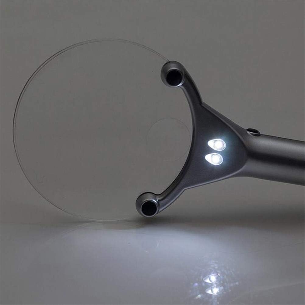 Two LED Lights Without Frame Magnifying Glass Open 90mm Acrylic Lens with lamp Reading