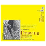 Strathmore 300 Series Tape Bound Drawing Pad, 70 lb. Drawing Paper, 14 X 17 inches, White, 50 Sheets (340-114)