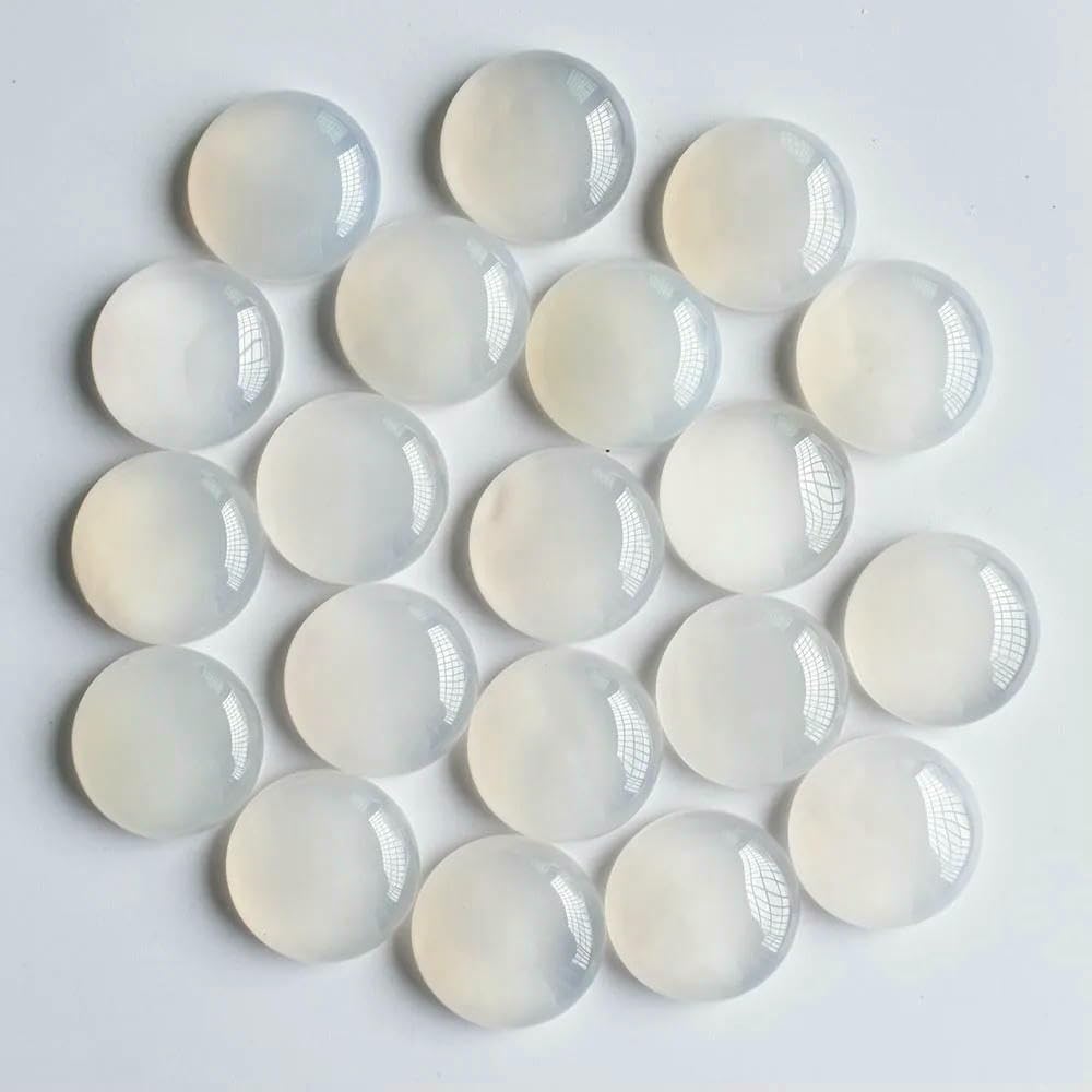 12 szt. 20 mm kamień naturalny okrągły kaboszon, opal malachit tygrysie oko do biżuterii DIY