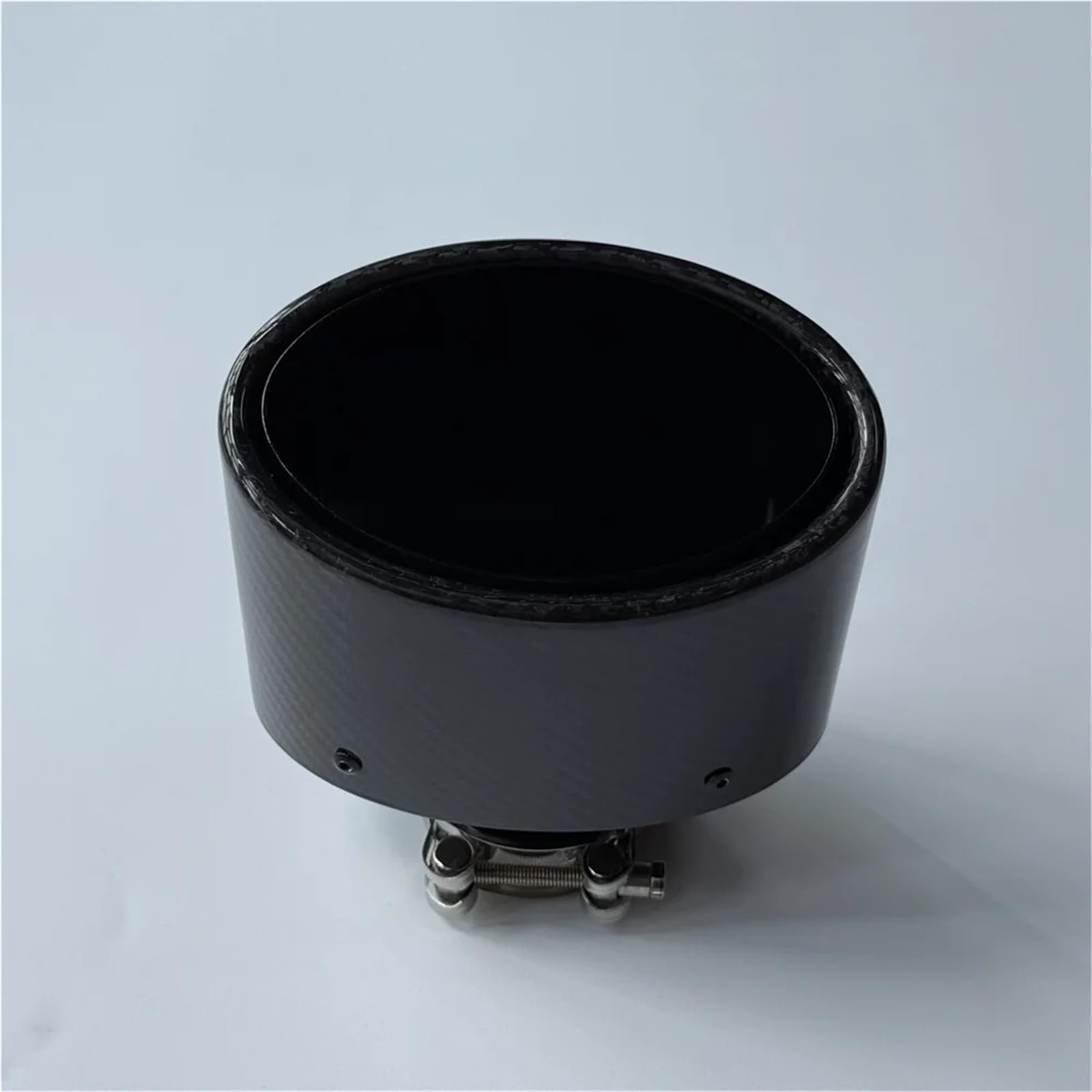 Tubo Scarico Auto 1 pezzo 105/115/130/150 Mm Uscita Auto Ugello Ovale In Fibra Di Carbonio Lucido Universale Nero Acciaio Inox Tubo Di Scarico Marmitta Parte Modificata(ID 51MM-OD 130MM)