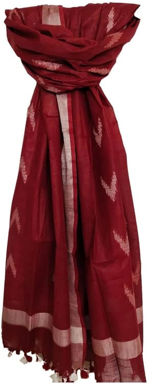 NR Handloom | Women's Handloom Linen Cotton Blend Bhagalpuri Ikkat Dupatta with Zari Designed Free Size_Color Variation-picture-10