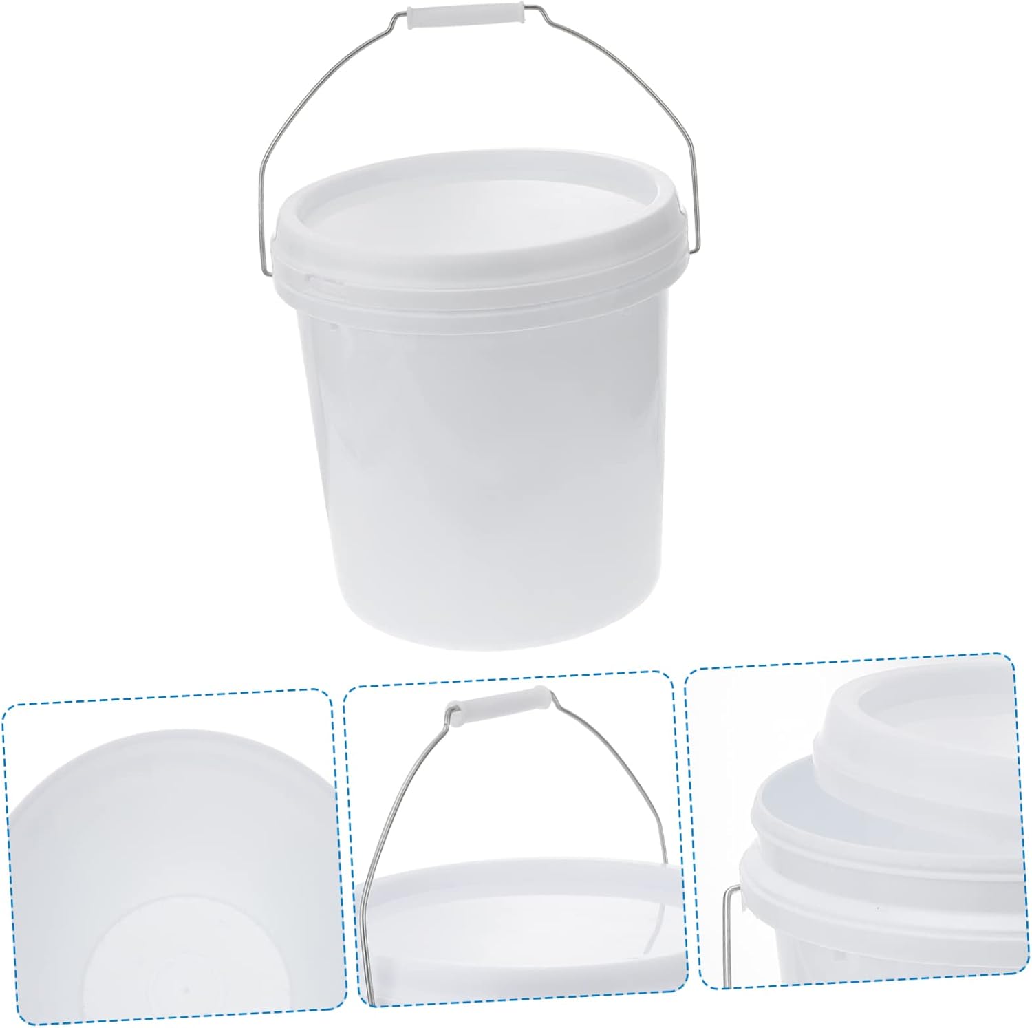 Portable Plastic Bucket Handle Water Storage Container for Home Plastic Bucket Lid for Fishing Cleaning and Outdoor Activities